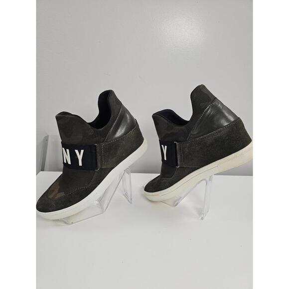 DKNY Women's Camouflage Slip-On Sneakers with Logo Strap - Picture 7 of 9